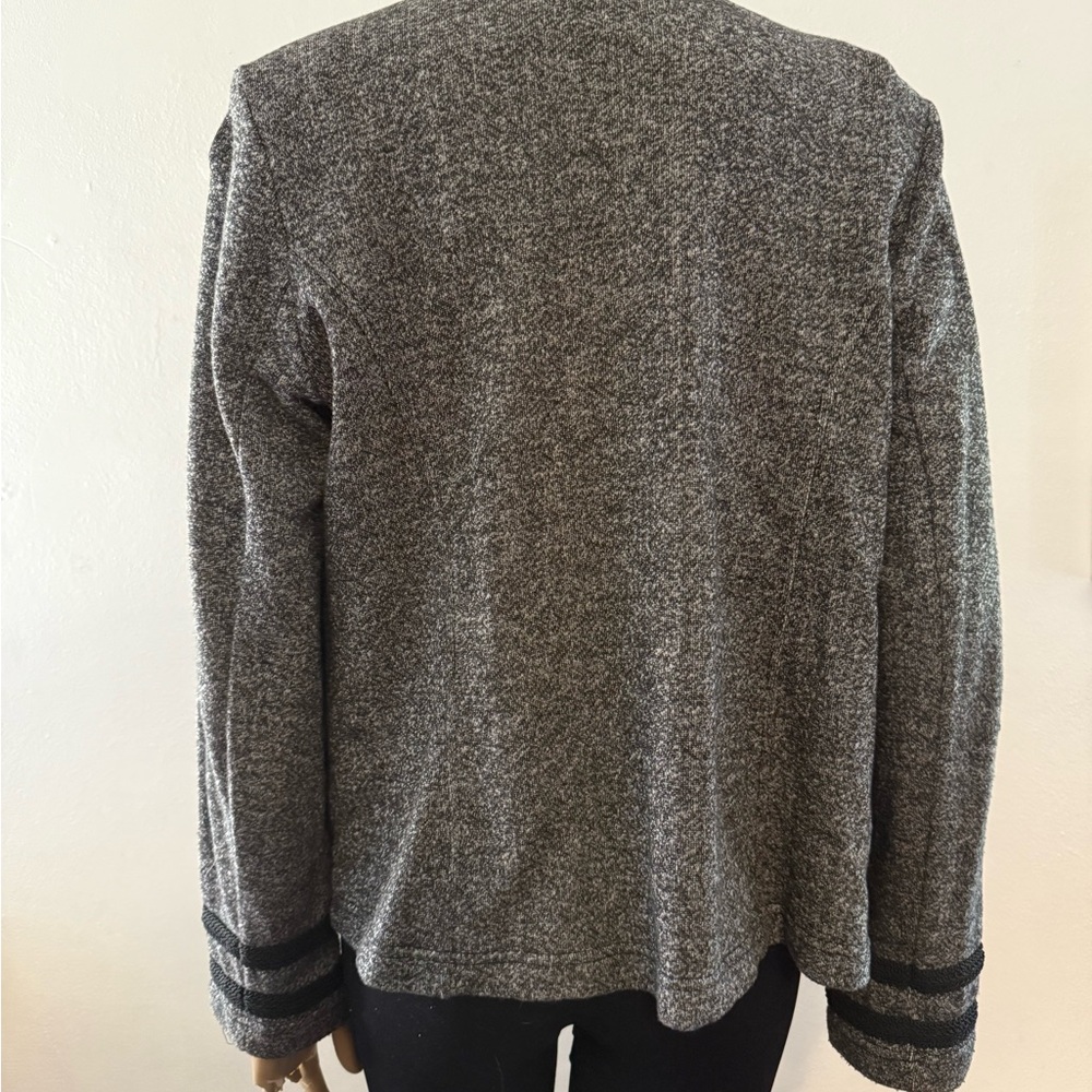 Tommy Hilfiger Military Style Jacket Tweed Black Gray Blazer Women’s Large - Picture 13 of 14